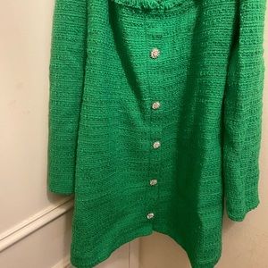 BRAND NEW! Zara weave dress w/bling buttons in beautiful green color size M